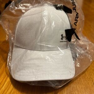 Under Armour White and Gray Cap